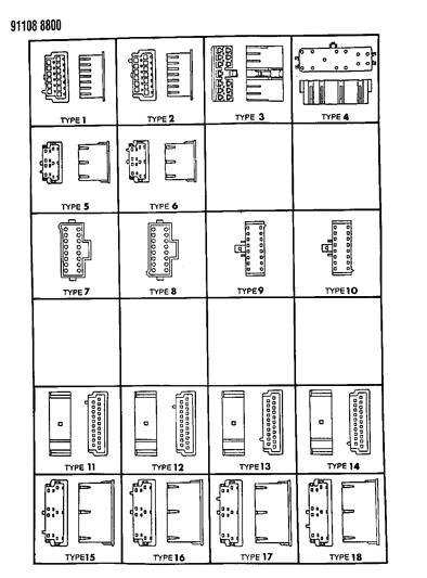 1991 Dodge Spirit Insulators 13-16-21 Way Diagram