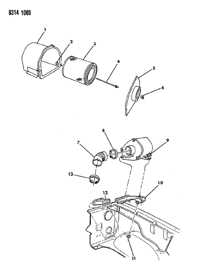 1989 Dodge D250 Air Cleaner Diagram 4