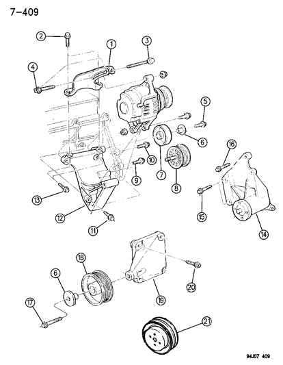 1996 Jeep Cherokee Drive Pulleys Diagram 4