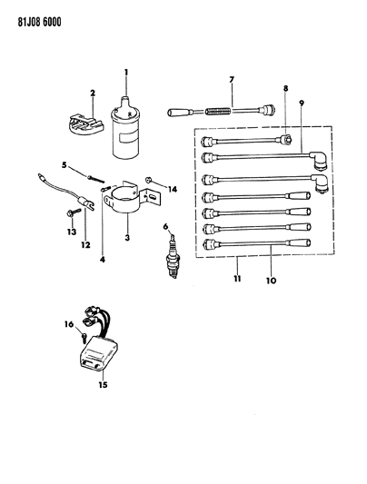 1984 Jeep J20 Coil - Sparkplugs - Wires Diagram 2