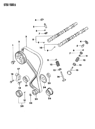 1989 Dodge Colt Camshaft & Valves Diagram 2