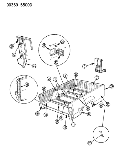 1990 Dodge W150 Sweptline Box Diagram