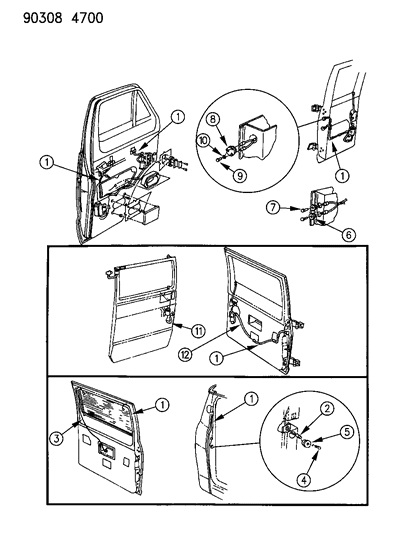 1991 Dodge Ram Wagon Wiring - Door Diagram