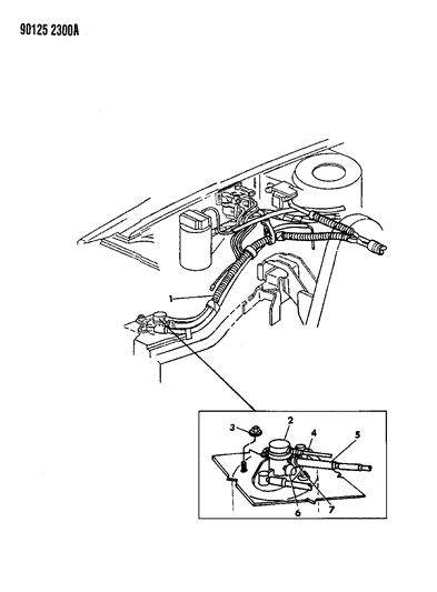 1990 Chrysler LeBaron GTC Vapor Canister Diagram 1