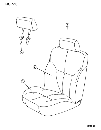 1995 Dodge Stratus Front Seat Diagram 1