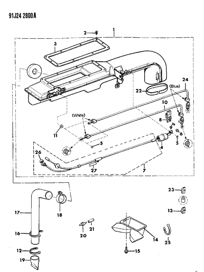 1992 Jeep Wrangler Hose-Assembly-Air Intake Drain Diagram for 55035887