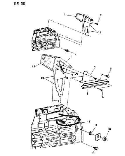 1987 Dodge Omni Mirror - Exterior Diagram 2