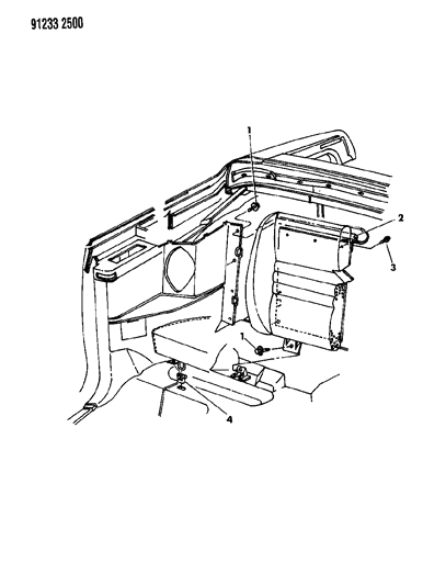 1991 Chrysler LeBaron Seat - Rear Attachments & Slingwell Retainer Diagram
