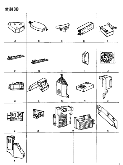 1991 Chrysler Town & Country Air Bag Module Diagnostic Diagram for 5252554