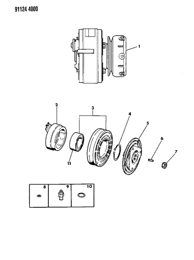 1991 Chrysler LeBaron A/C Compressor Diagram 1