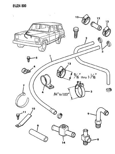 1984 Jeep J10 Heater Hoses Diagram
