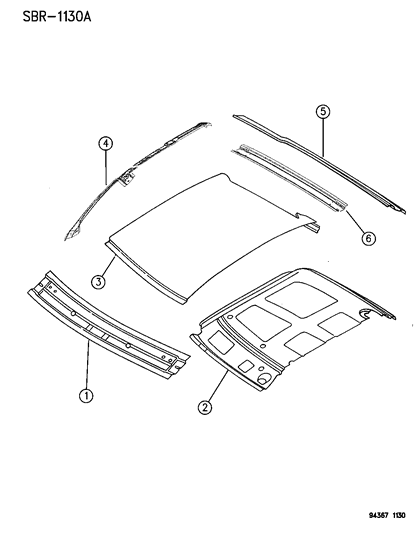 1995 Dodge Ram 1500 Roof Panel Diagram