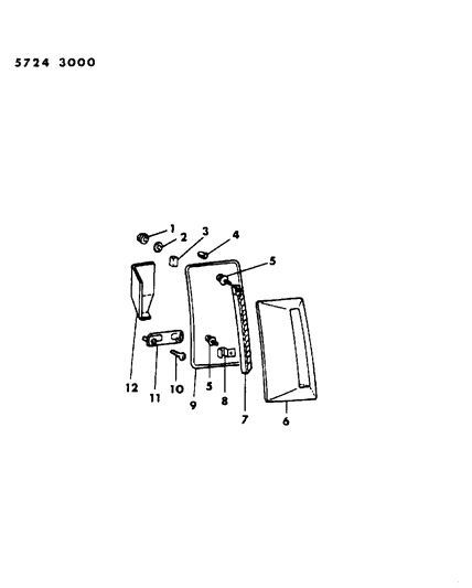 1985 Dodge Conquest Rear Duct, Garnish, Air Outlet Diagram