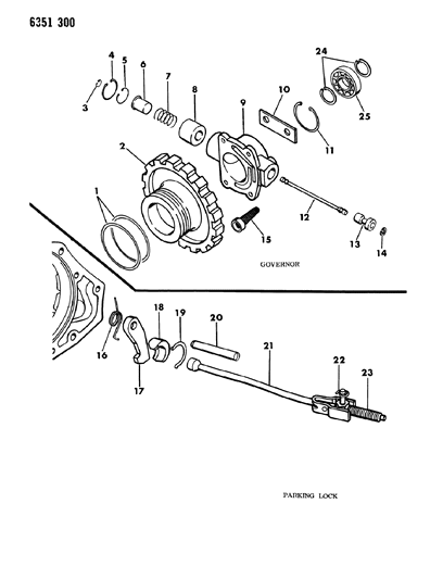 1986 Dodge W350 Governor & Parking Sprag Diagram