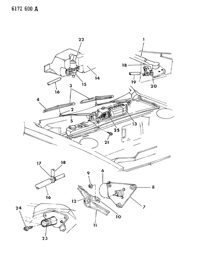 1986 Chrysler Town & Country Windshield Wiper & Washer System Diagram