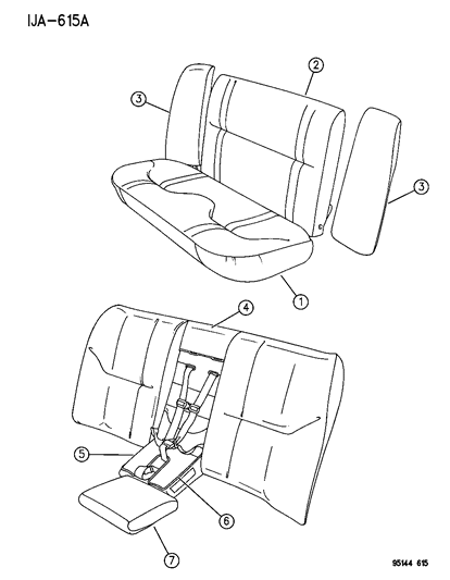 1995 Dodge Stratus Back Comp-Comp - Rear Seat Diagram for FM65REC