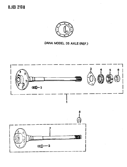 1988 Jeep Wrangler Shaft - Rear Axle Diagram 1