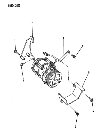 1990 Dodge D250 Mounting - A/C Compressor Diagram 1