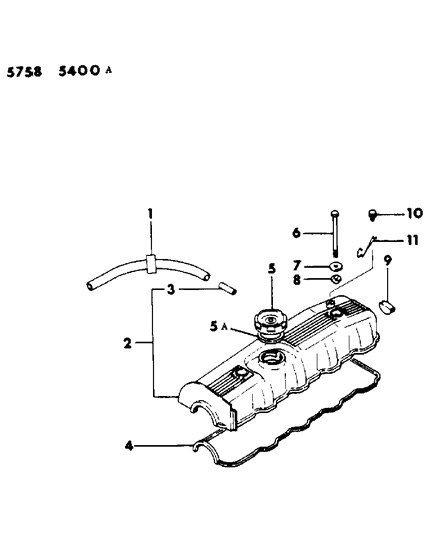 1986 Dodge Colt Cylinder Head Cover Diagram 2