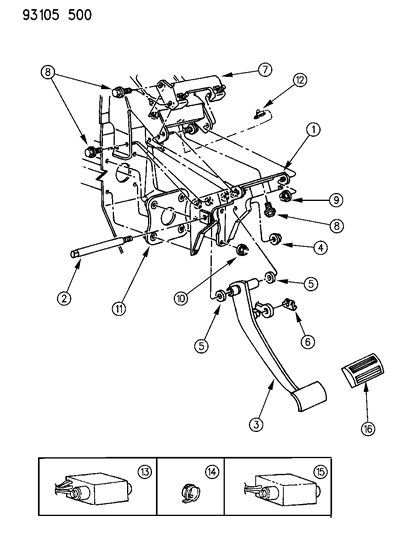 1993 Chrysler Town & Country Brake Pedal Diagram