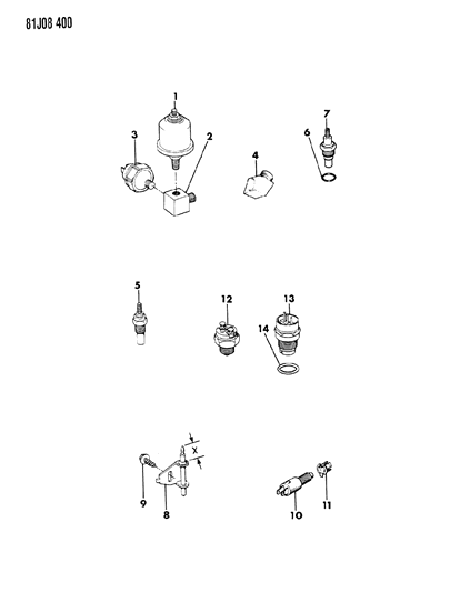 1986 Jeep Wrangler Switches & Sending Units Diagram