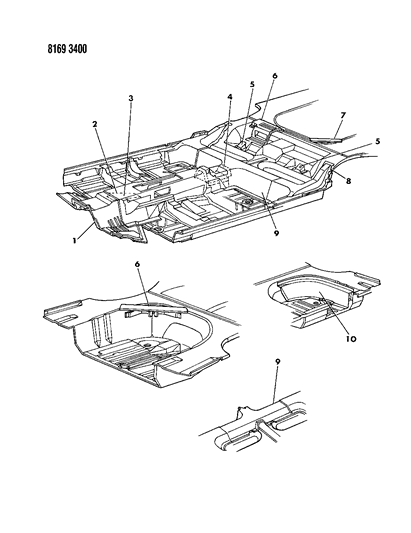 1988 Chrysler LeBaron Floor Pan Diagram 2