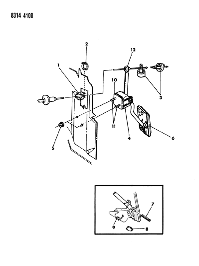 1989 Dodge Ram Wagon Accelerator Pedal Diagram