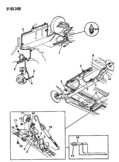 1991 Dodge Caravan Lines & Hoses, Brake Diagram