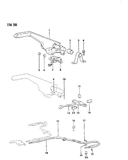 1987 Chrysler Conquest Controls, Parking Brake Diagram