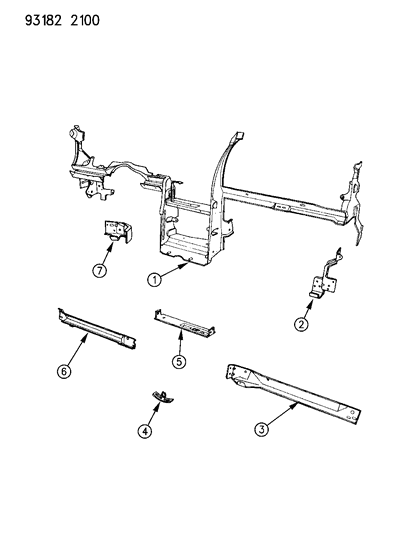 1993 Dodge Daytona Instrument Panel Reinforcement Diagram