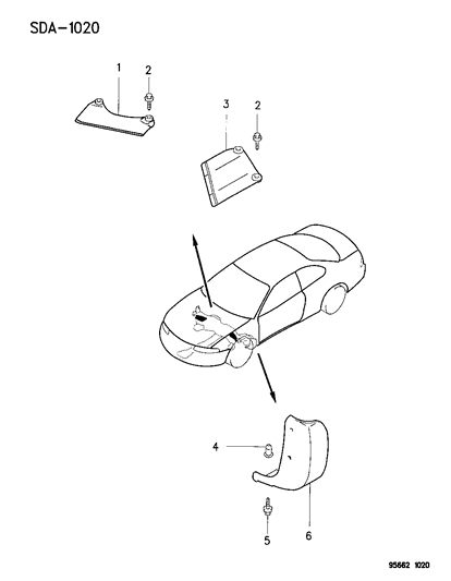 1996 Dodge Avenger Shields - Seals Diagram 1
