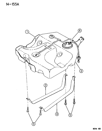 1995 Dodge Stratus Strap-Fuel Tank Diagram for 4616458