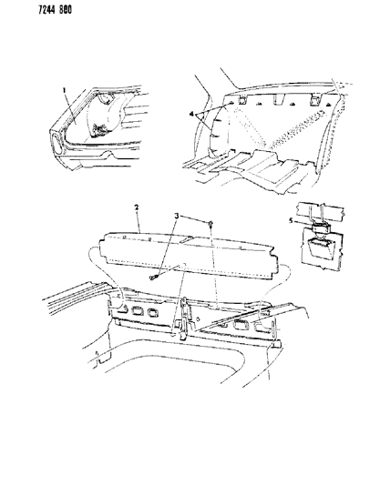 1987 Dodge Diplomat Luggage Compartment Liner And Silencer Diagram