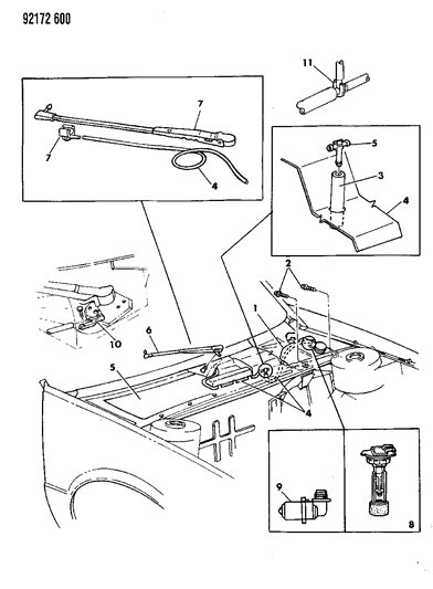 1992 Dodge Daytona Windshield Washer System Diagram
