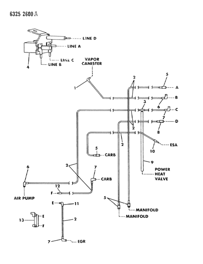 1987 Dodge W250 EGR Hose Harness Diagram 6