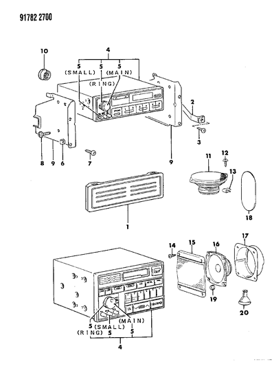 1991 Dodge Ram 50 Radio & Speakers Diagram