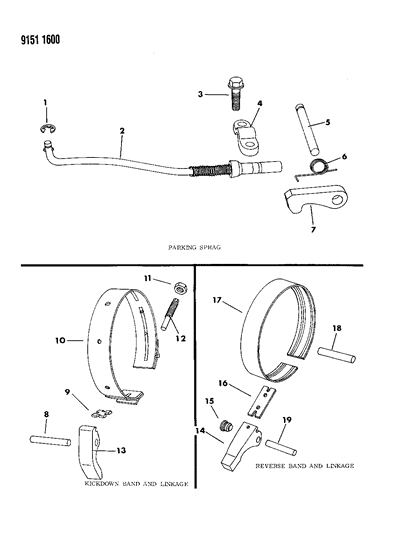 1989 Dodge Spirit Bands, Reverse & Kickdown With Parking Sprag Diagram