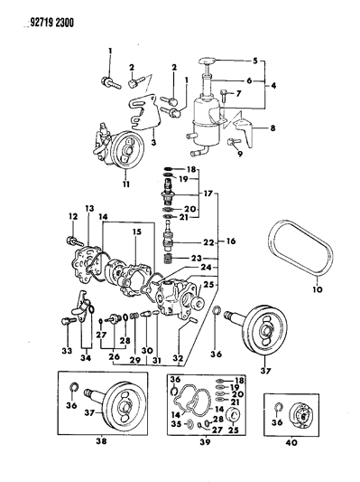 1992 Dodge Colt Power Steering Pump Diagram