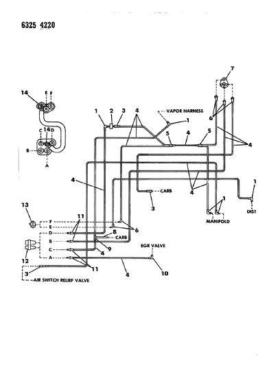 1987 Dodge W250 EGR Hose Harness Diagram 7