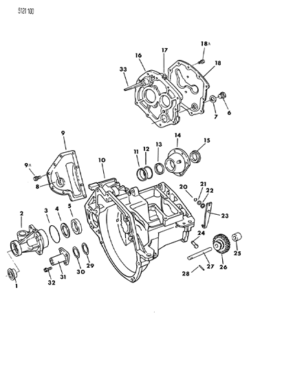 1985 Dodge Charger Case, Transaxle & Related Parts Diagram 1