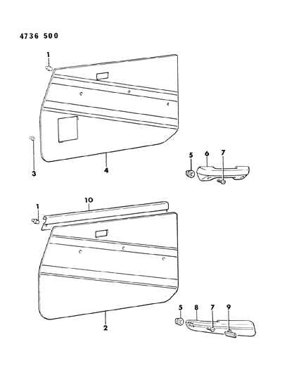 1984 Dodge Ram 50 Door Trim Diagram