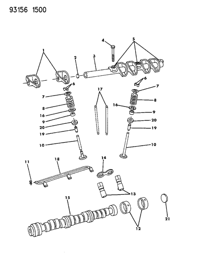 1993 Chrysler New Yorker Salon Camshaft & Valves Diagram 3