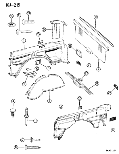 1996 Jeep Cherokee Panels - Interior Trim, Rear Diagram 1