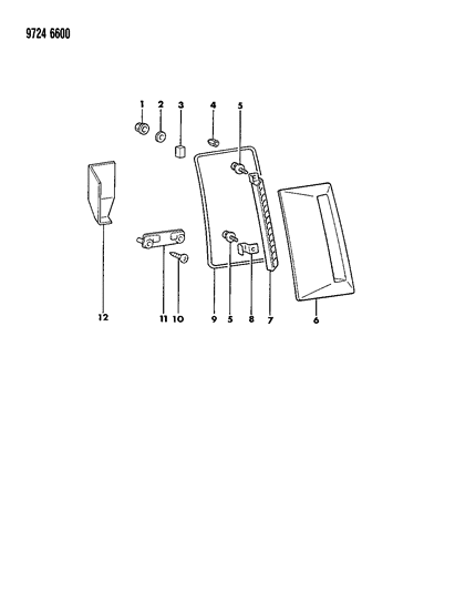 1989 Chrysler Conquest Rear Duct & Garnish Air Outlet Diagram