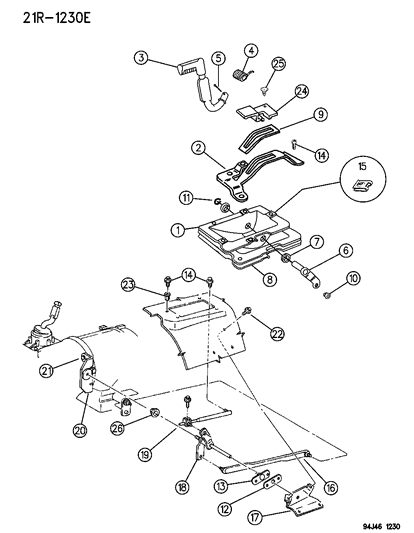 1994 Jeep Grand Cherokee Controls , Shift Diagram 1