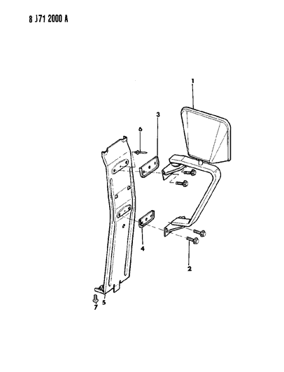 1988 Jeep Comanche Mirror - Exterior Diagram 2