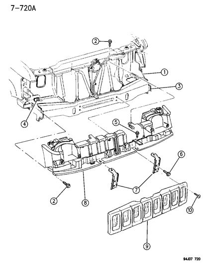 1994 Jeep Grand Cherokee Grille Diagram for 5DN46SEG