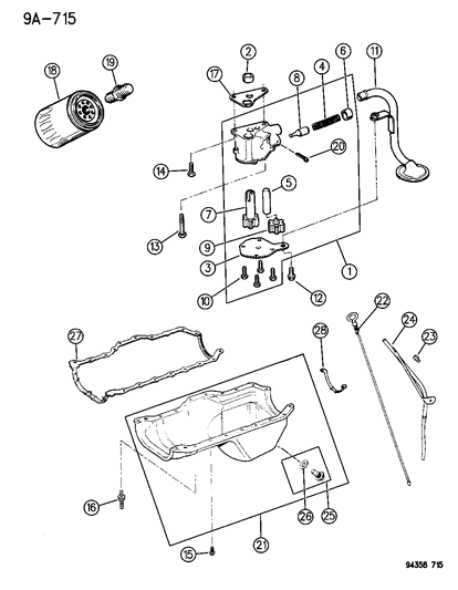 1996 Dodge Dakota Engine Oiling Diagram 1