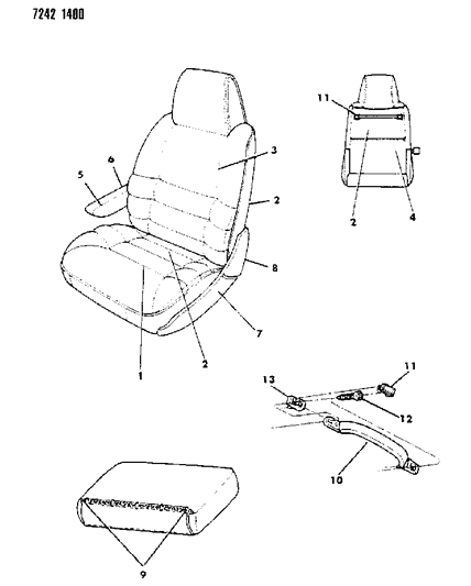 1987 Dodge Caravan Front Seat Diagram 3