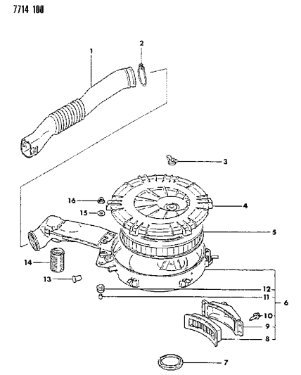 1988 Dodge Colt Air Cleaner Diagram 2